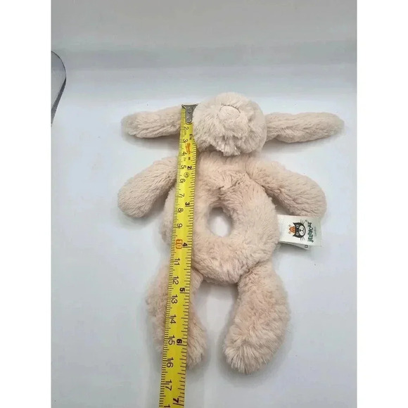 Jellycat Bashful Blush Bunny Ring Rattle Rabbit Plush Grabber Soft Baby Toy - Picture 3 of 4